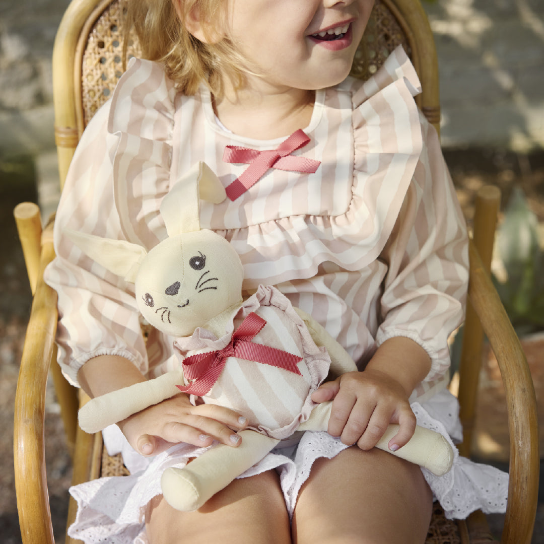 長袖お食事エプロン - Candy Stripes