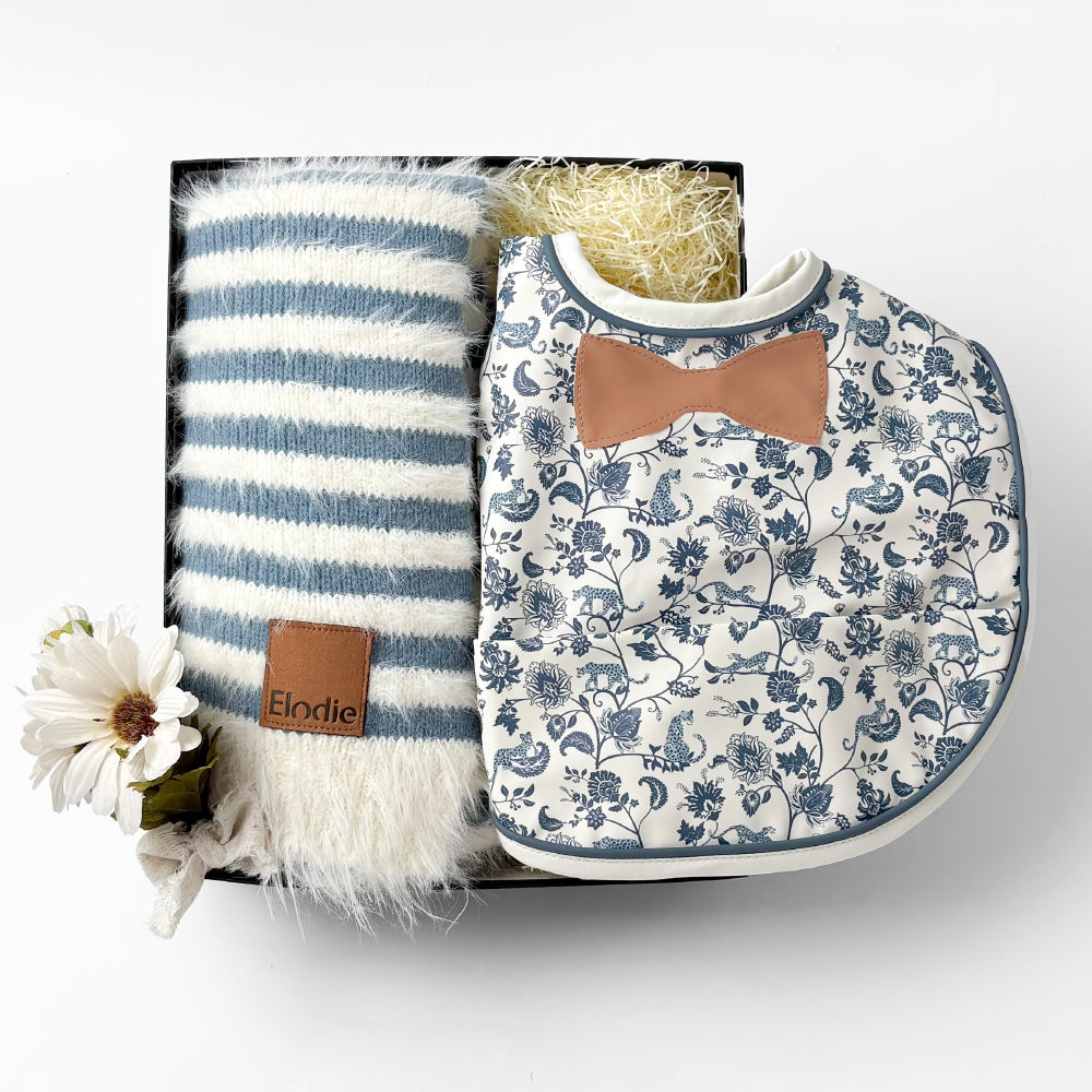 エプロン&ニットブランケットセット Garden Leo Blue Set