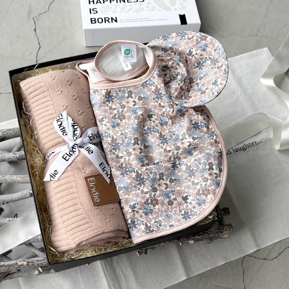 エプロン&ポインテルブランケットセットBlue Garden Pink Set