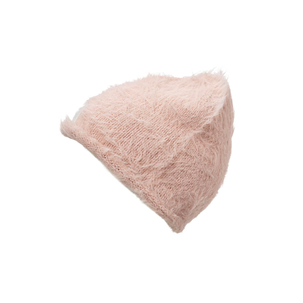 ファーリー ニット ビーニー -Powder Pink  3-10歳