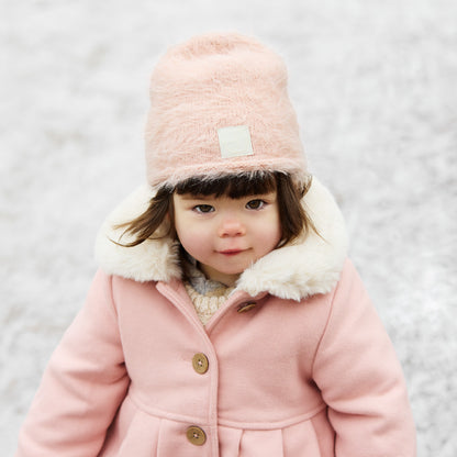 ファーリー ニット ビーニー -Powder Pink  3-10歳